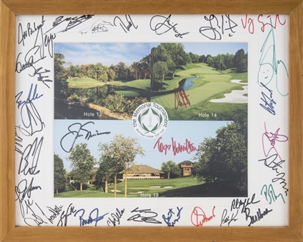 The Memorial Tournament Attendees Multi Signed Matted Display With 34 Signatures in 15x12 Frame (PSA/DNA)